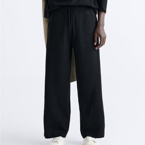 Zara Wide Leg Black Joggers
